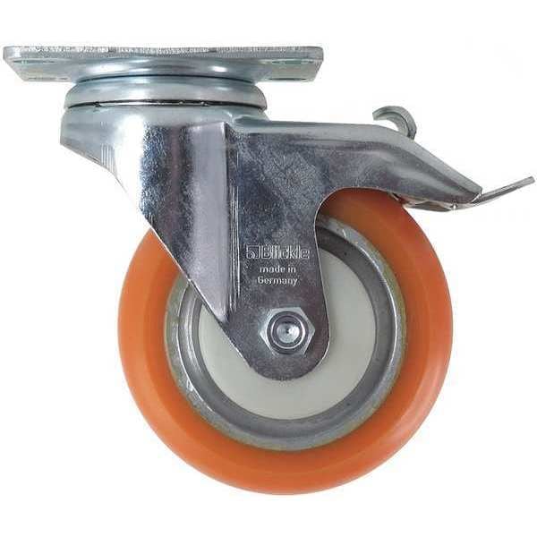 Swivel Plate Caster,Polyurethane,400 Lb.