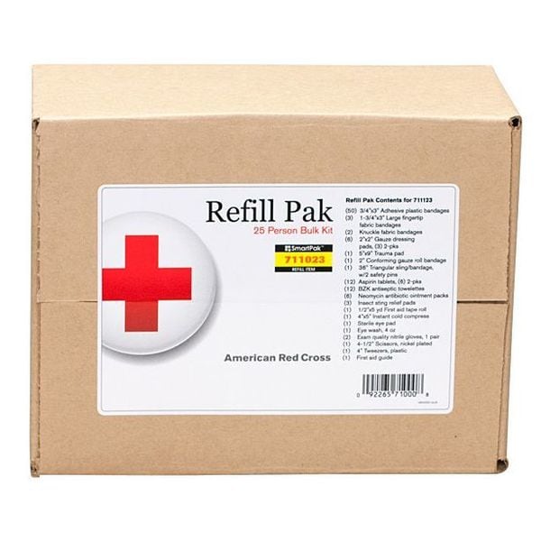 Bulk First Aid Kit Refill, Cardboard, 25 Person