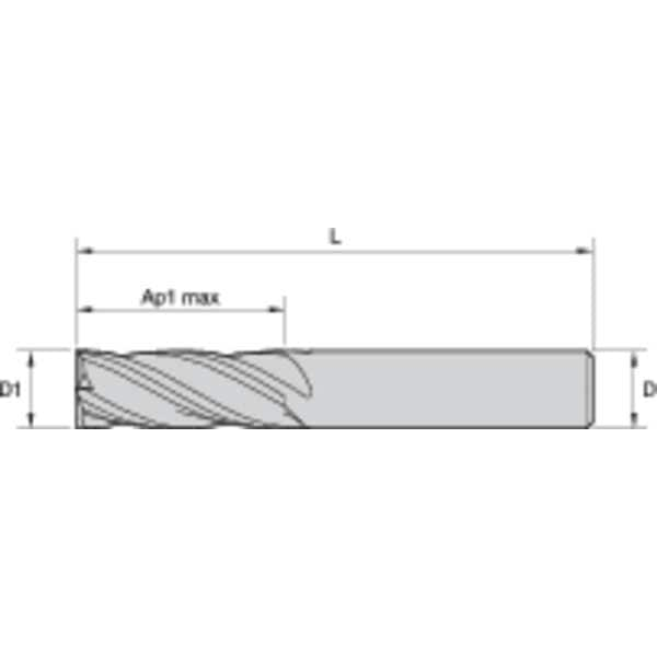 End Mill,0.4219 In. Milling Dia.,I4S