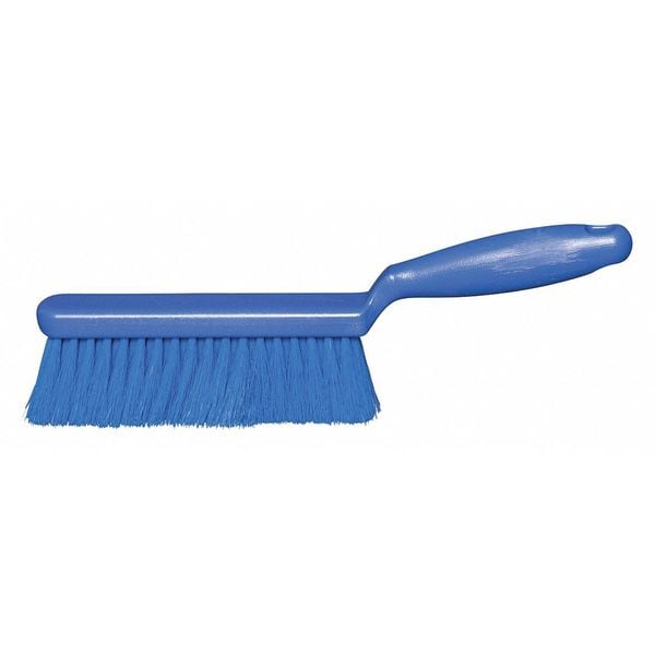 1 In W Bench Brush, Soft, 5 1/4 In L Handle, 6 3/4 In L Brush, Blue, Plastic, 12 In L Overall