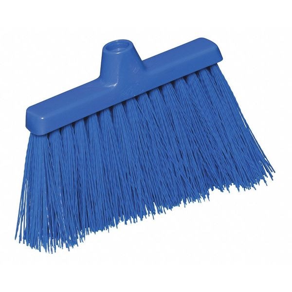 9 1/8 In Sweep Face Broom Head, Stiff, Synthetic, Blue