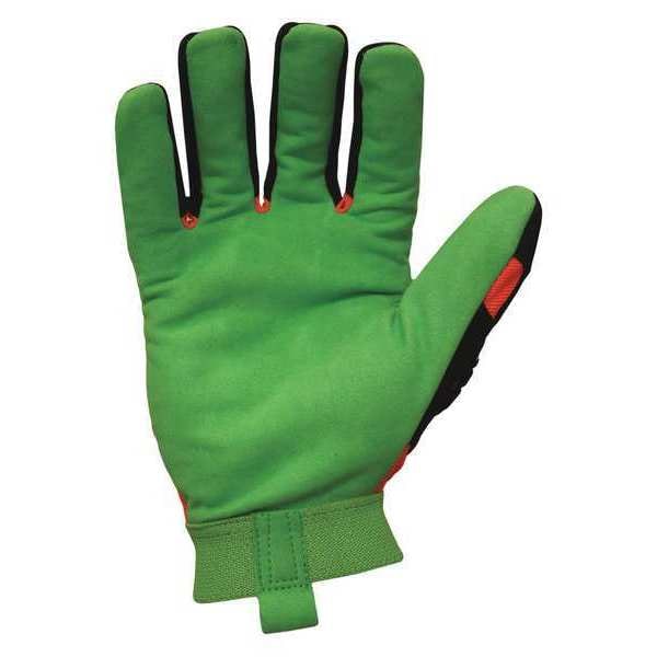 Impact Gloves,L,Hi-Vis Orange/Green,PR