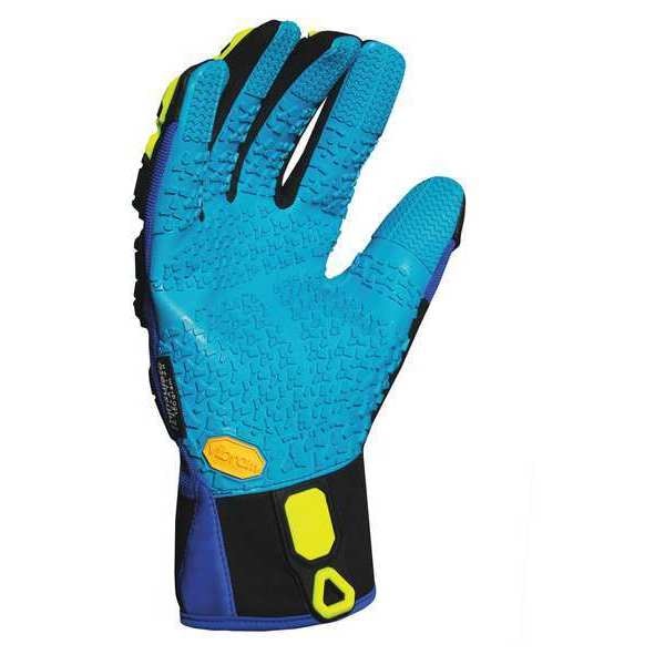 Anti-Vibration Gloves,M,Blue/Blk/Yllw,PR