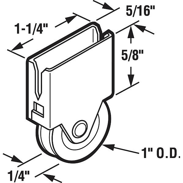 Roller Assembly,5-7/16 L X3-13/16 W,PR