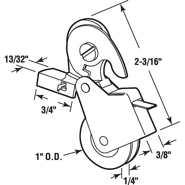 Roller Assembly,5-7/16 L X3-13/16 W,PR