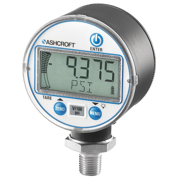 Digital Pressure Gauge, 0 To 200 Psi, 1/4 In MNPT, Black