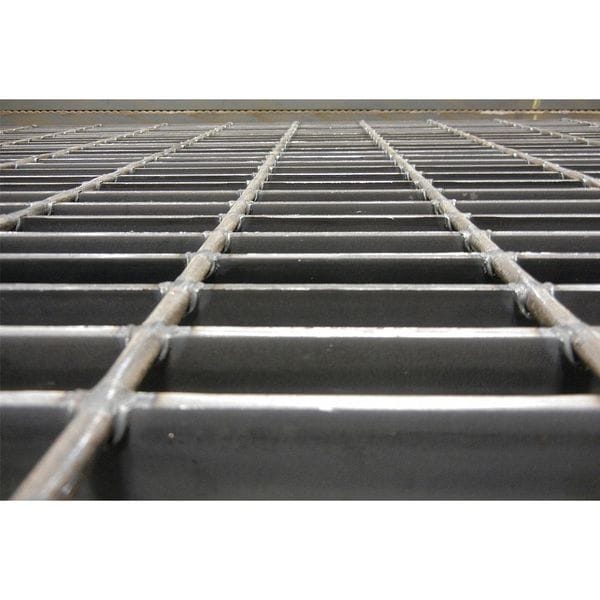 Bar Grating, Smooth, 24 In L, 24 In W, 1.25 In H, Galvanized Steel Finish