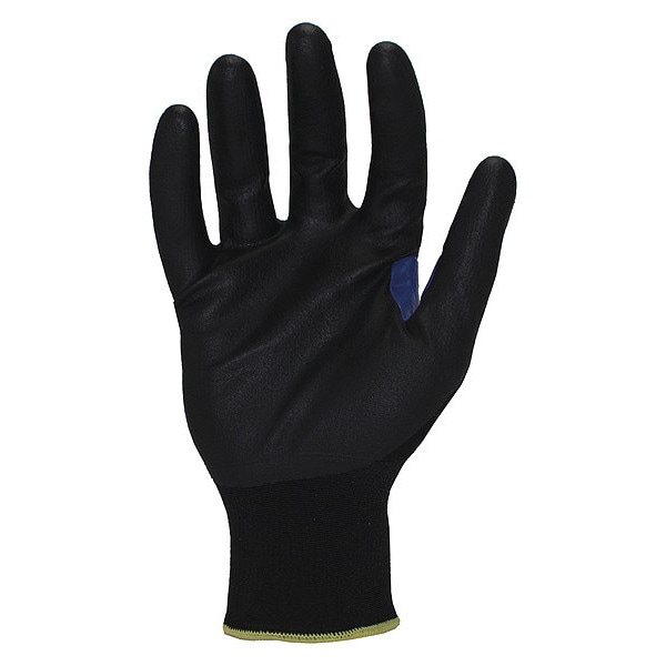 Foam Nitrile Coated Gloves, Palm Coverage, Black, L, PR