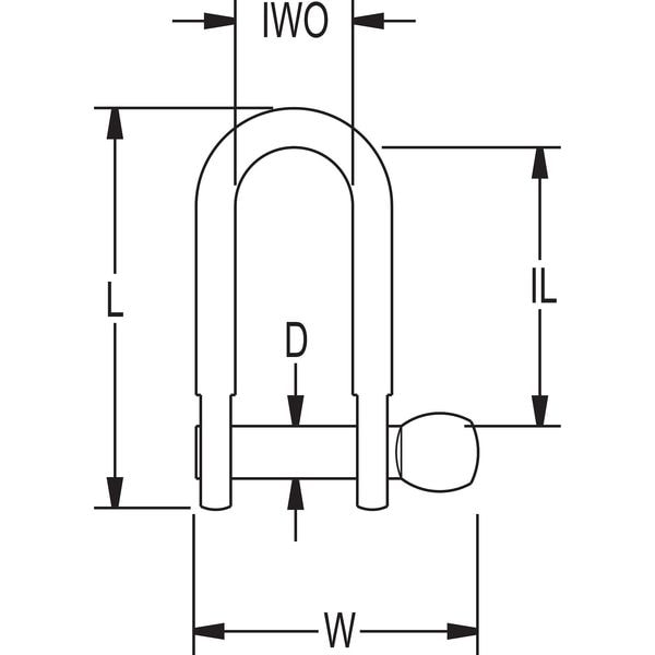 D Shackle,Screw Pin,2975 Lb.