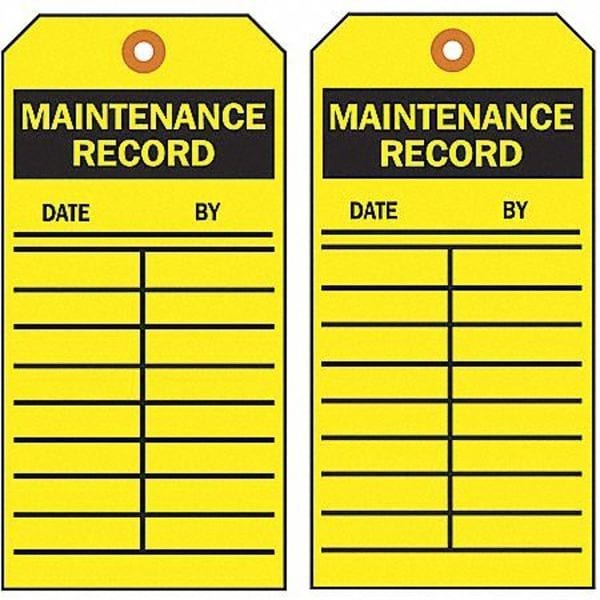 Lubrication Rcd Tag,5-3/4 X 3 In,PK10