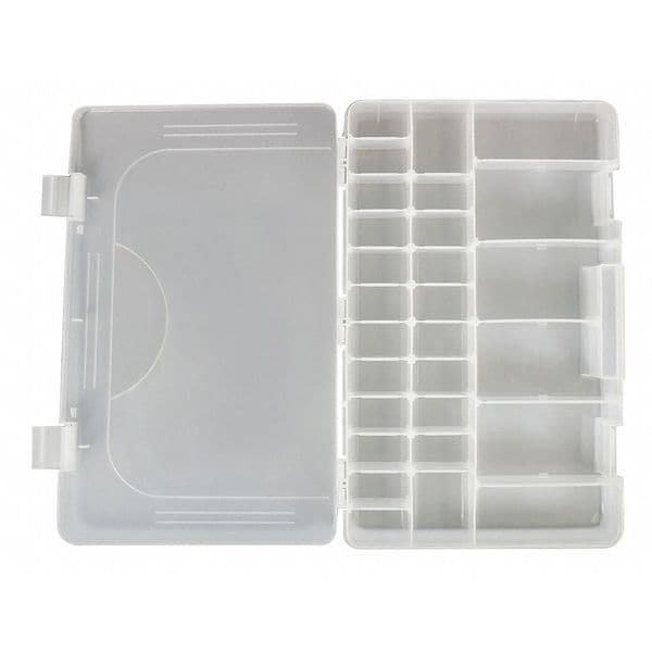 Large Accessory Tray W/ 28 Adjustable Slots, Clear Plastic