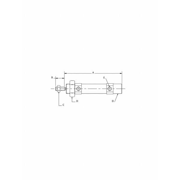 Air Cylinder, 12 Mm Bore, 100 Mm Stroke, ISO Double Acting