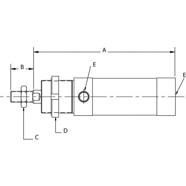 Air Cylinder, 40 Mm Bore, 50 Mm Stroke, ISO Double Acting