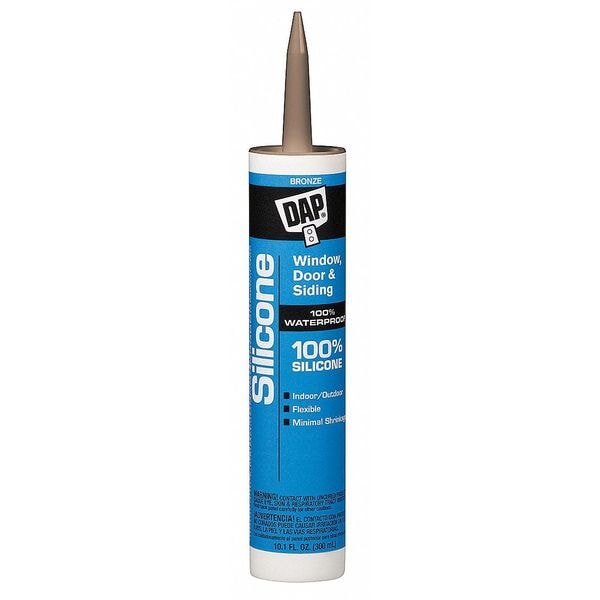 Window, Door & Siding Sealant, 9.8 Oz, Cartridge, Bronze, Silicone Rubber Base