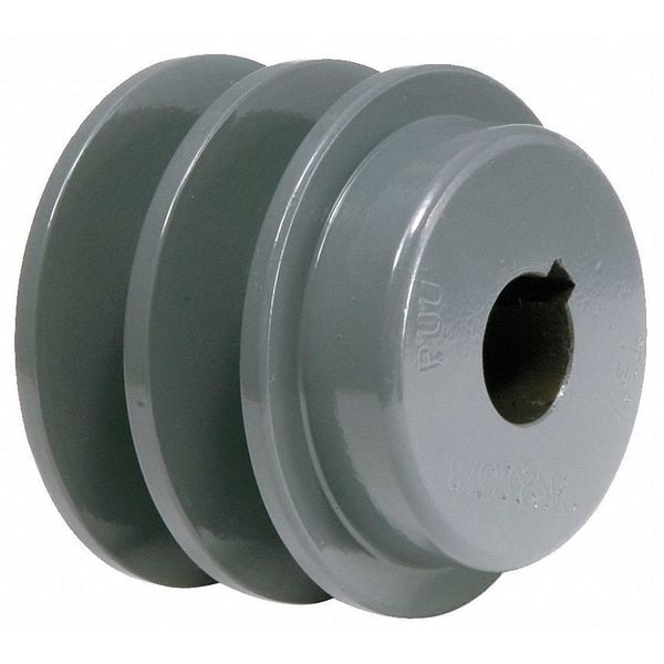 1/2 Fixed Bore 2 Groove Standard V-Belt Pulley 2.55 In OD