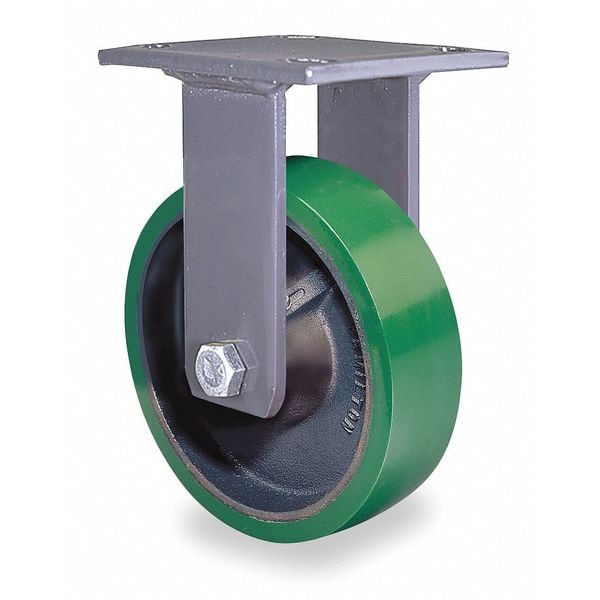 Plte Caster,Rgd,Poly,4 In.,750 Lb.,Green