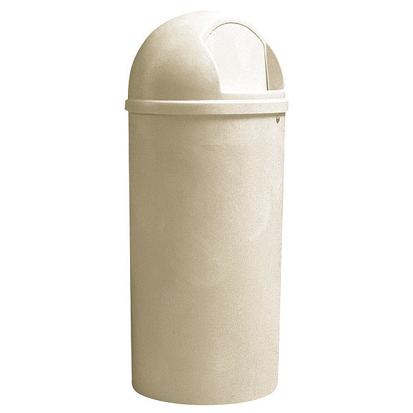 25 Gal Round Trash Can, Brown, 18 In Dia, Swing, Plastic