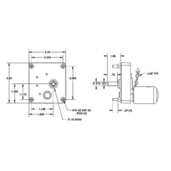 DC Gearmotor,Nameplate RPM 12,0.38A