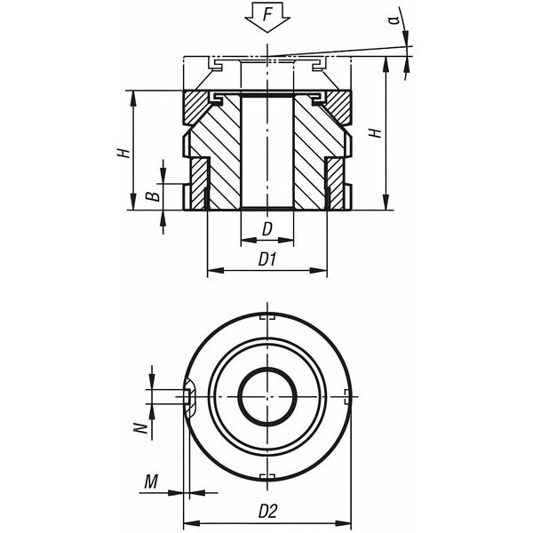 Leveling Set With Spherical Washer, D=26 Carbon Steel, D2= 70