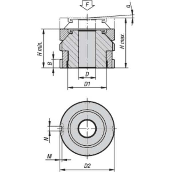 Leveling Set With Spherical Washer, D=13,5 Stainless Steel, D2= 45