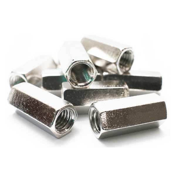 Coupling Nut, 1/2-13, 316 Stainless Steel, Not Graded, NL-19, 1-1/4 In Lg, 5/8 In Hex Wd, 3 PK
