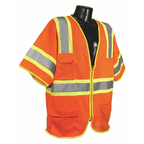 High Visibility Vest,Orange/Red,XL