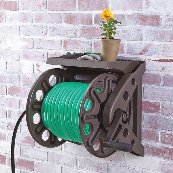 Garden Hose Reel,Wall Mount,6 In,Resin