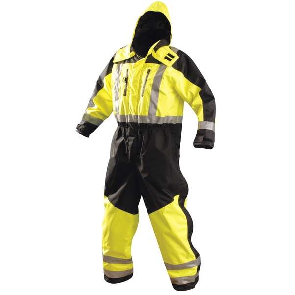 Coverall Rainsuit,Black/Yellow,4XL