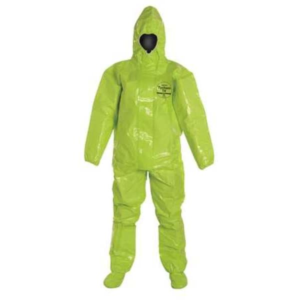 Tychem 10000 Hooded Coverall,Yellow,Boots,L,PK2