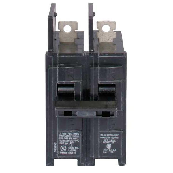 Miniature Circuit Breaker, 45 A, 120/240V AC, 2 Pole, Bolt On Mounting Style, BQ Series