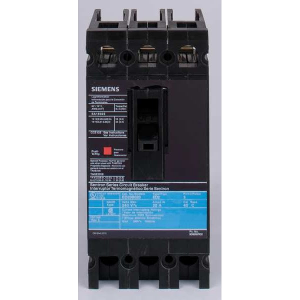 Molded Case Circuit Breaker, 70 A, 240V AC, 3 Pole, Lug In Panelboard Mounting Style, ED2 Series