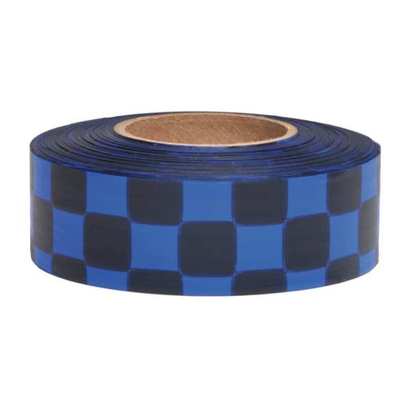 Flagging Tape,Blue/Blk,300ft X 1-3/16In