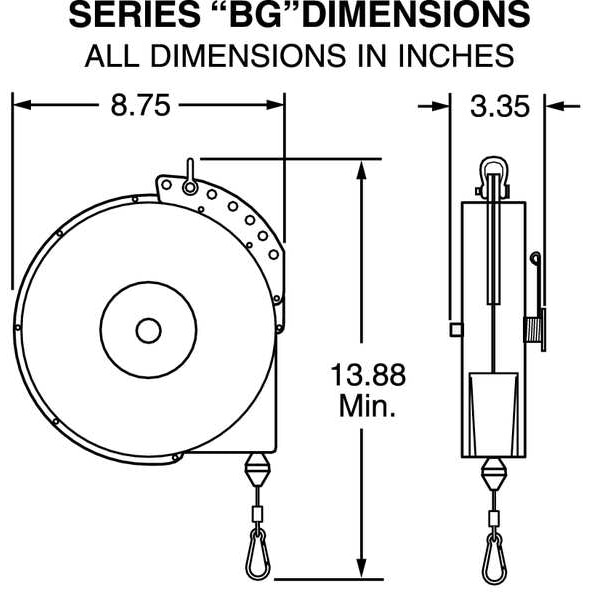 Tool Retractor,8.0 Ft,For 5.0-10.0 Lb