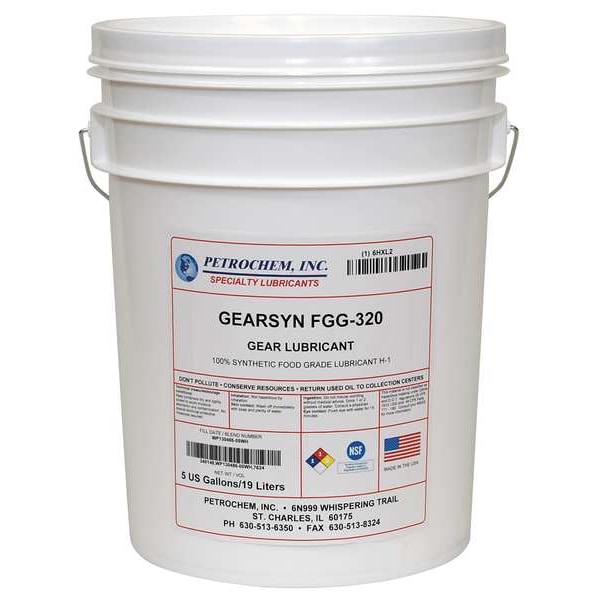 5 Gal Gear Oil Pail 320 ISO Viscosity, 90 SAE, Bright And Clear