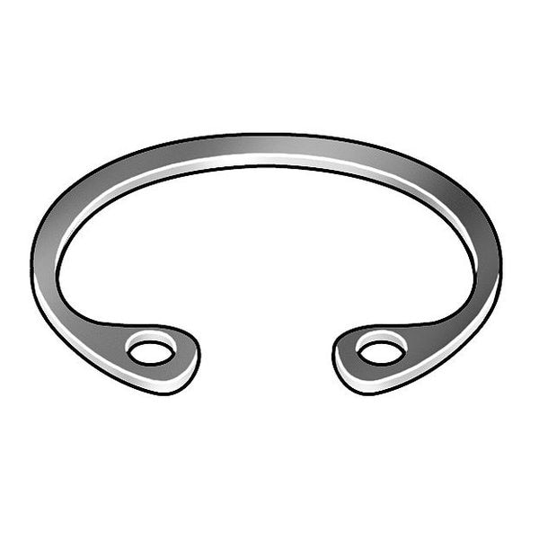 Internal Retaining Ring, Stainless Steel, Plain Finish, 1/4 In Bore Dia., 10 PK