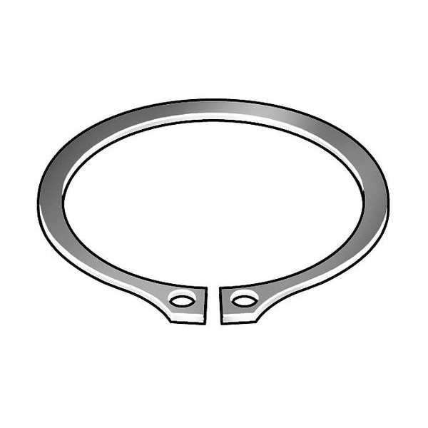 External Retaining Ring, Stainless Steel Plain Finish, 11/32 In Shaft Dia, 10 PK
