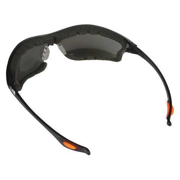 Safety Glasses, Law 3, Gray Anti-Fog, Anti-Scratch Lens, Polycarbonate, Black Frameless, Wraparound