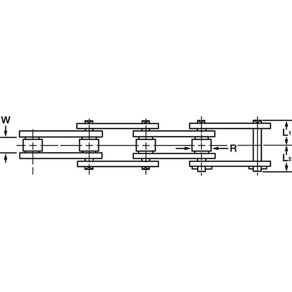 Roller Chain,Conveyor,C2040 ANSI,10 Ft.