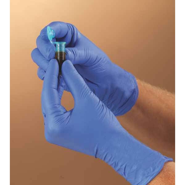 Exam Gloves With Low Dermatitis Potential, Nitrile, Powder Free, Blue, S, 100 PK