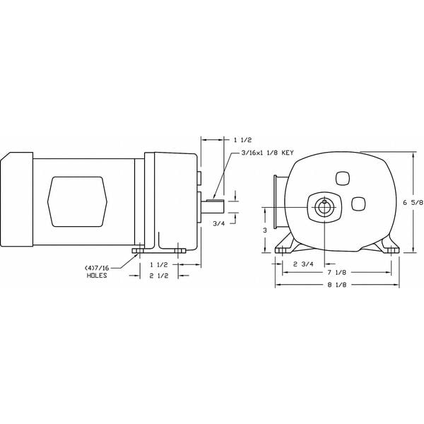 DC Gearmotor, 664.0 In-lb Max. Torque, 40 RPM Nameplate RPM, 90V DC Voltage