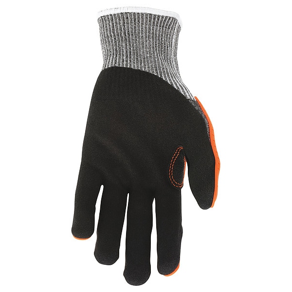 Coated Gloves, A4 Cut Level, 13 Ga, Black/Orange/White, S