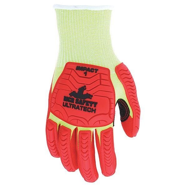 Coated Gloves, A4 Cut Level, 13 Ga, Red/White/Yellow, L