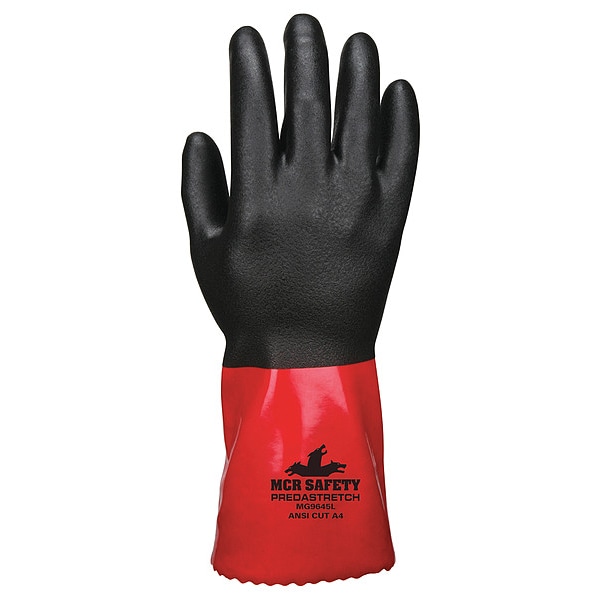 Chemical Resistant Glove,L,Blck/Red,PK12