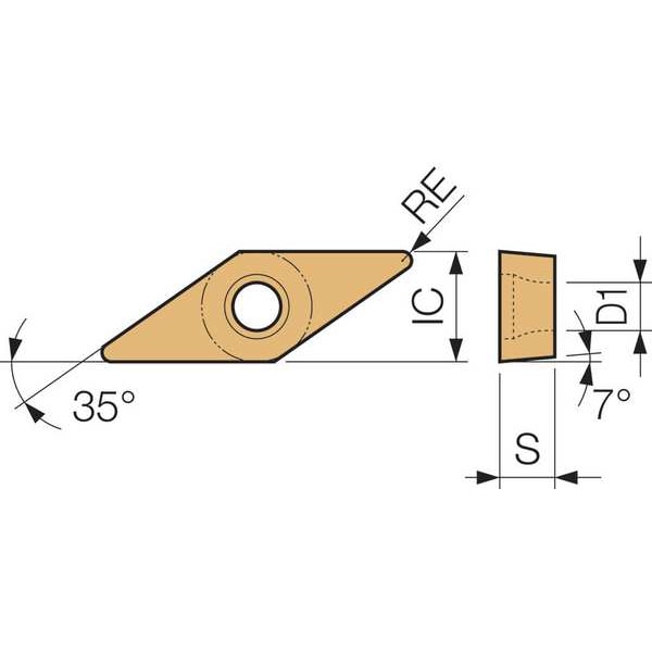 Diamond Turning Insert, VCMT151505PPPR1725