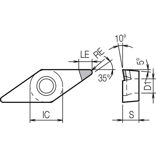 Diamond Turning Insert, VBMT332NEKPD001