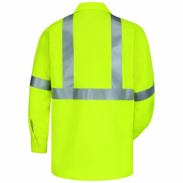 Flame Resistant Collared Shirt, Yellow/Green, L