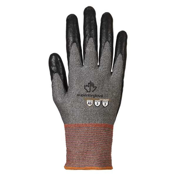 Work Gloves,Nitrile,S,Black/Gray,PR