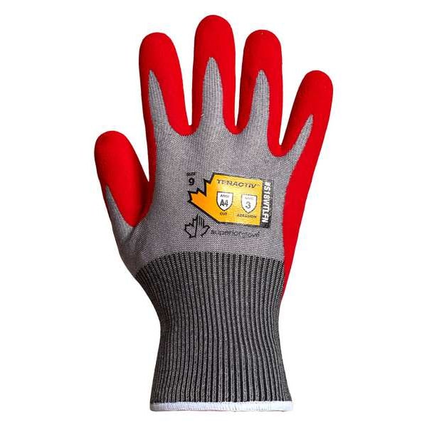 Work Gloves,Nitrile,S,Red/Gray,PR