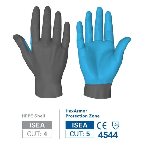 Cut Resistant Coated Gloves, A8 Cut Level, Nitrile, 2XL, 1 PR