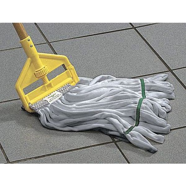 6 In Tube Wet Mop, 16 Oz Dry Wt, Quick Change Connection, Cut-End, Yellow, Microfiber